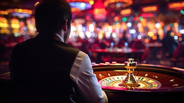 Live dealer casino studio with multiple camera angles